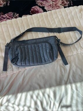 Cloud island Quilted puffer Crossbody Sling baby Bag - Gray